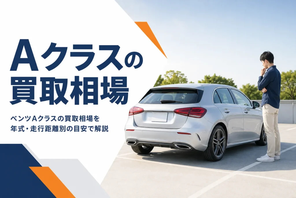 駐車スペースに停まるシルバーのベンツAクラス