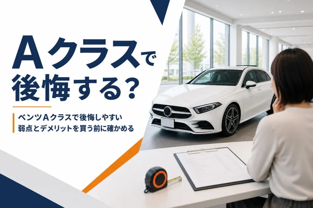 ショールームに展示されたコンパクトなハッチバックと見積書