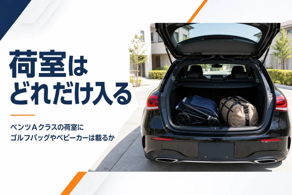 リアゲートを開けたベンツAクラスの荷室