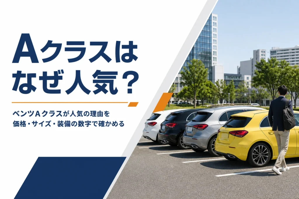 駐車場に並んだ4色のコンパクトなハッチバック