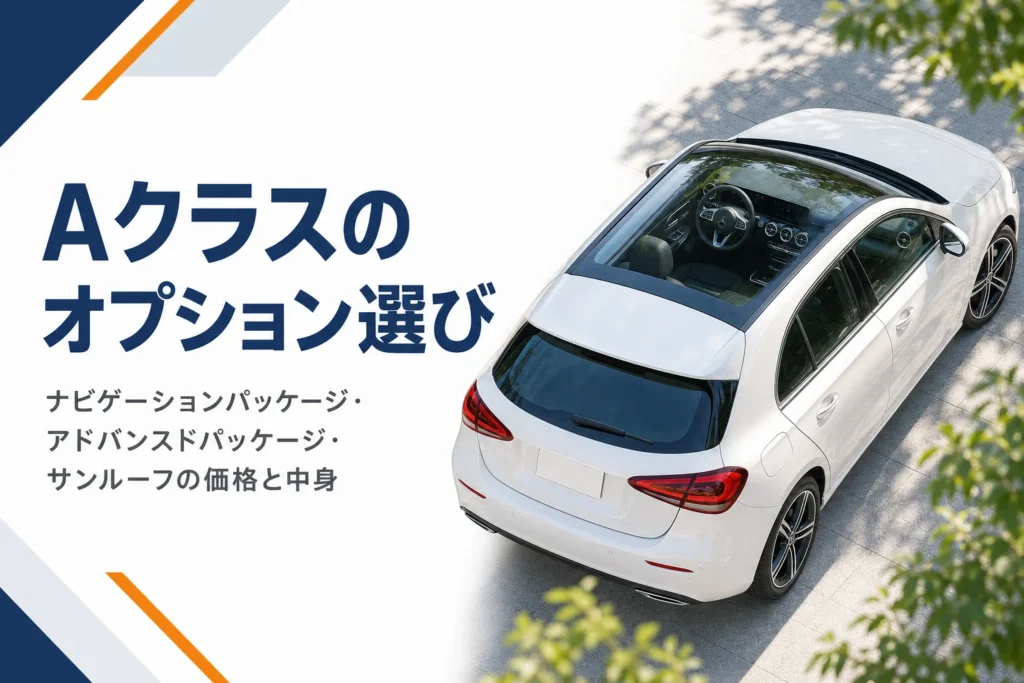 パノラミックスライディングルーフ付きのベンツAクラス