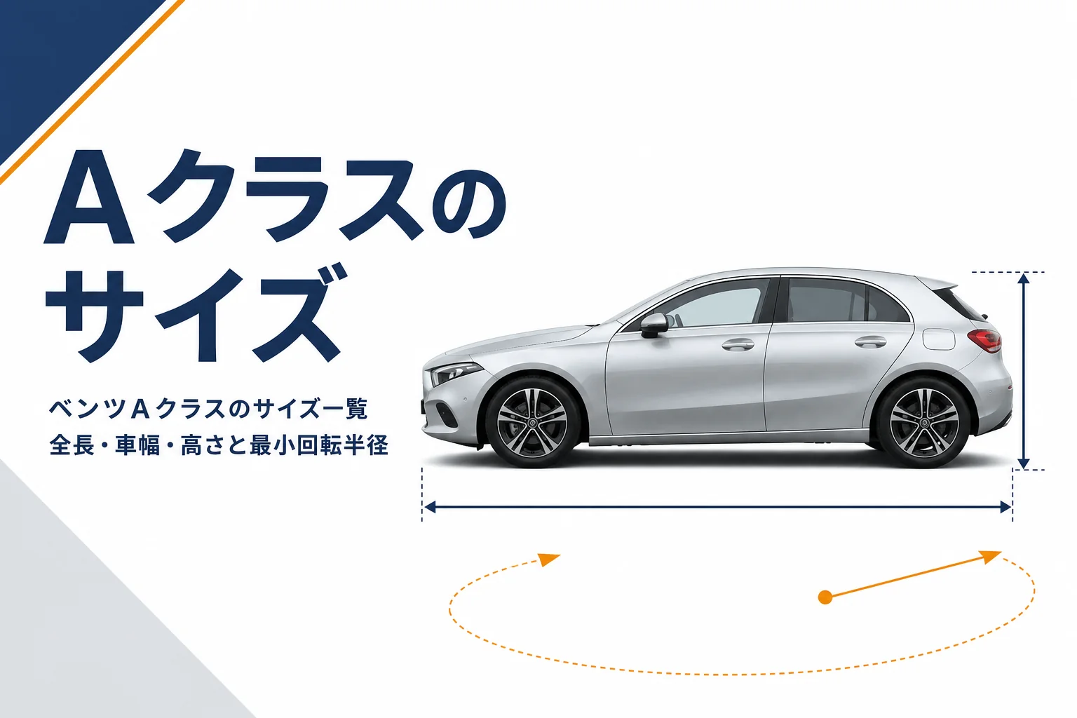 真横から見たベンツAクラスのハッチバック