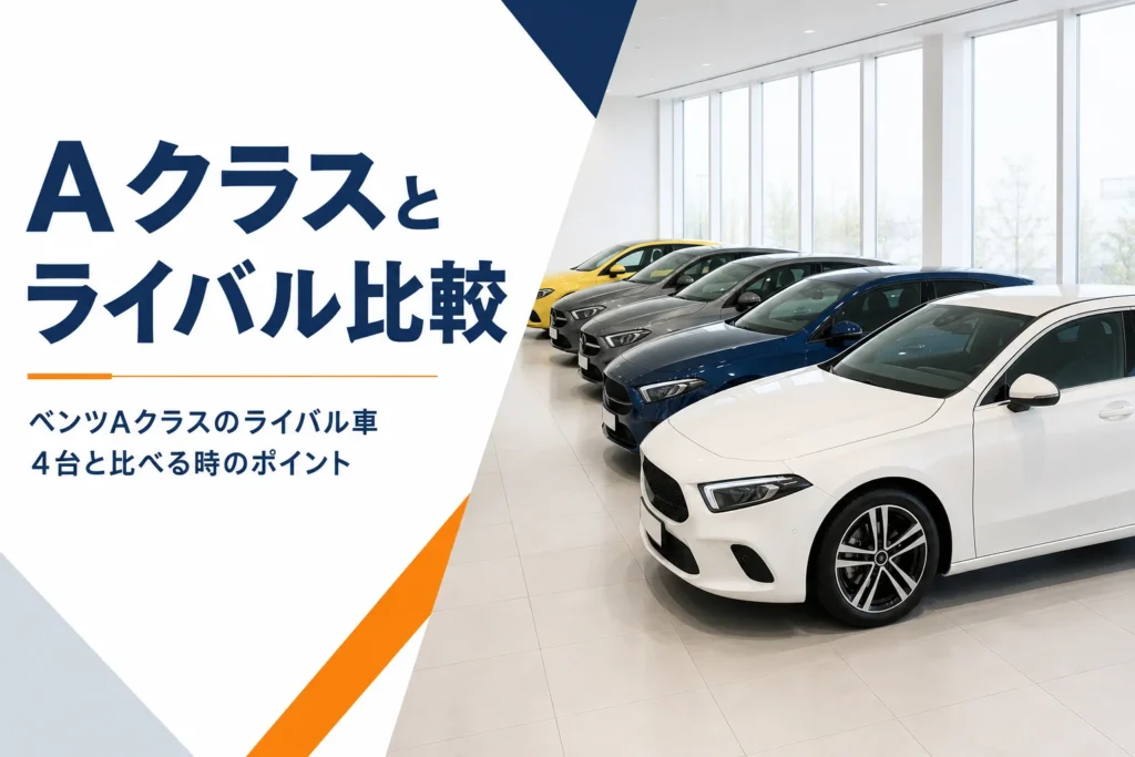 ショールームに並んだ5ドアのコンパクトハッチバック